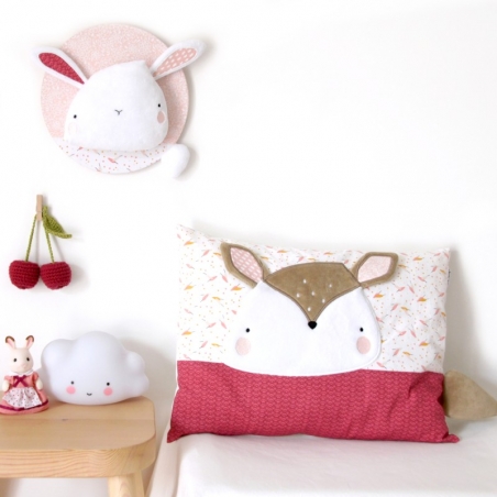 Coussin personnalisé brodé et trophée en peluche Chipoumi