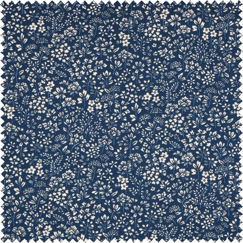 Tissu bleu petites fleurs