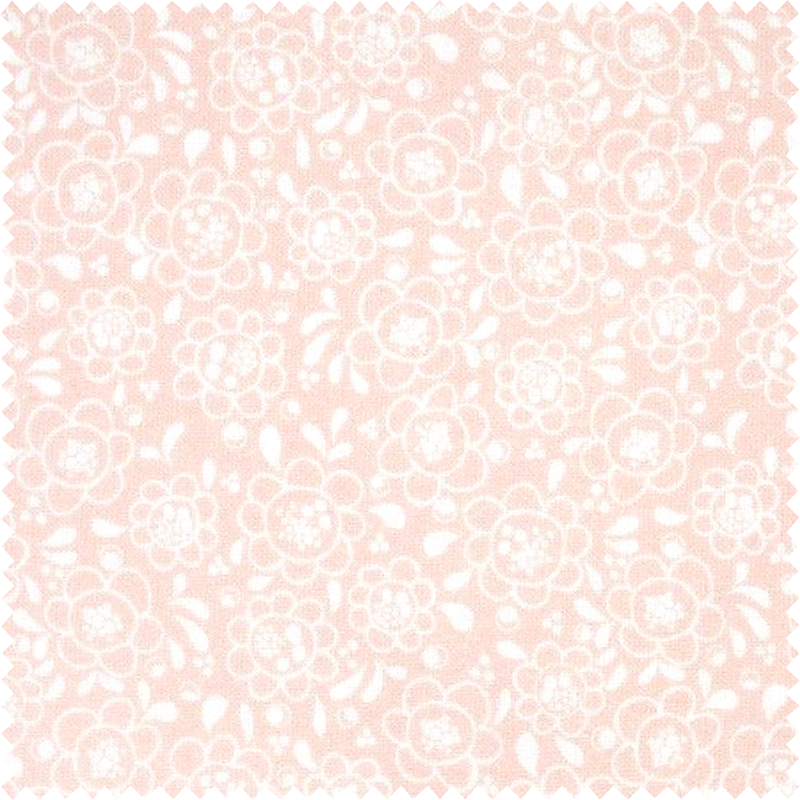 Tissu fleurs rose pâle