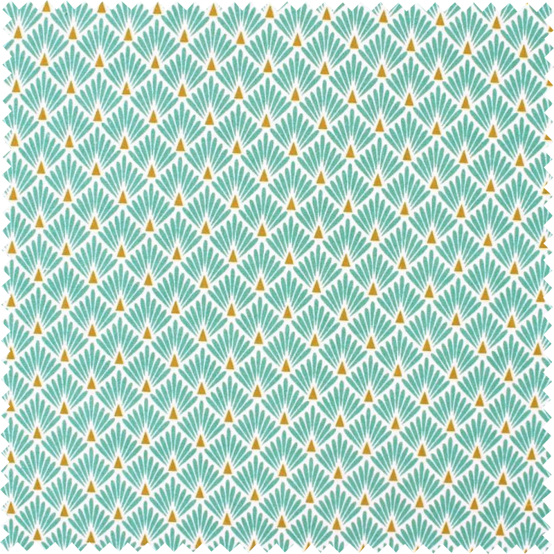 Tissu turquoise/or écailles